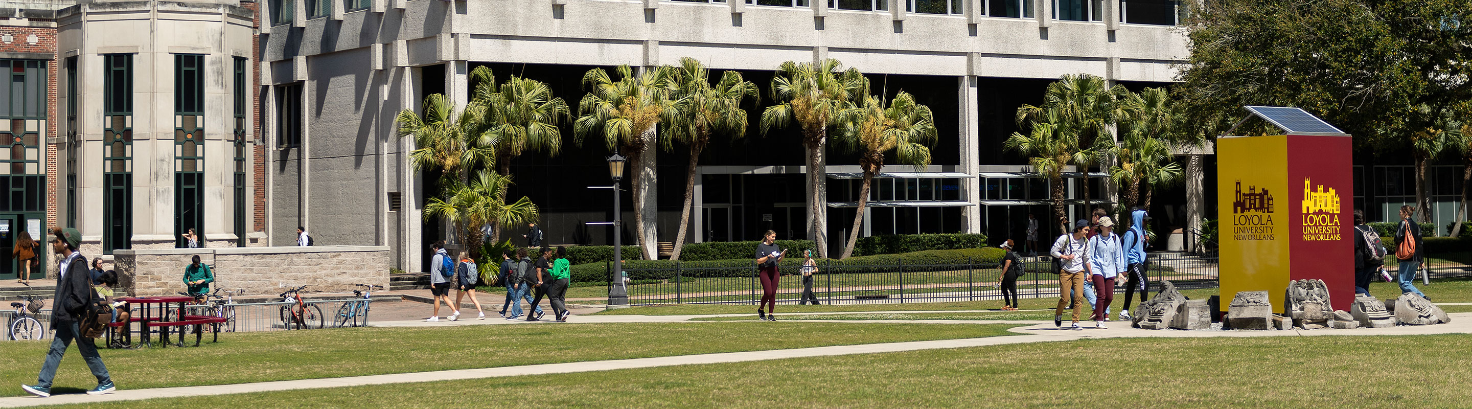 Students Walking on Loyola's Campus